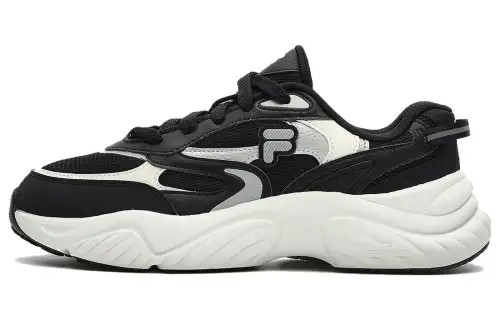 FILA FUSION Fila trendy brand Conch II conch shoes, sports and comfortable, fabric synthetic leather, low-top running shoes, men's black