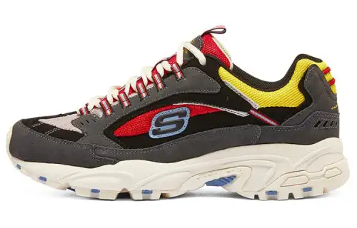 Skechers Slip Resistant And Breathable Low top Chunky Sneakers Men's Gray Red