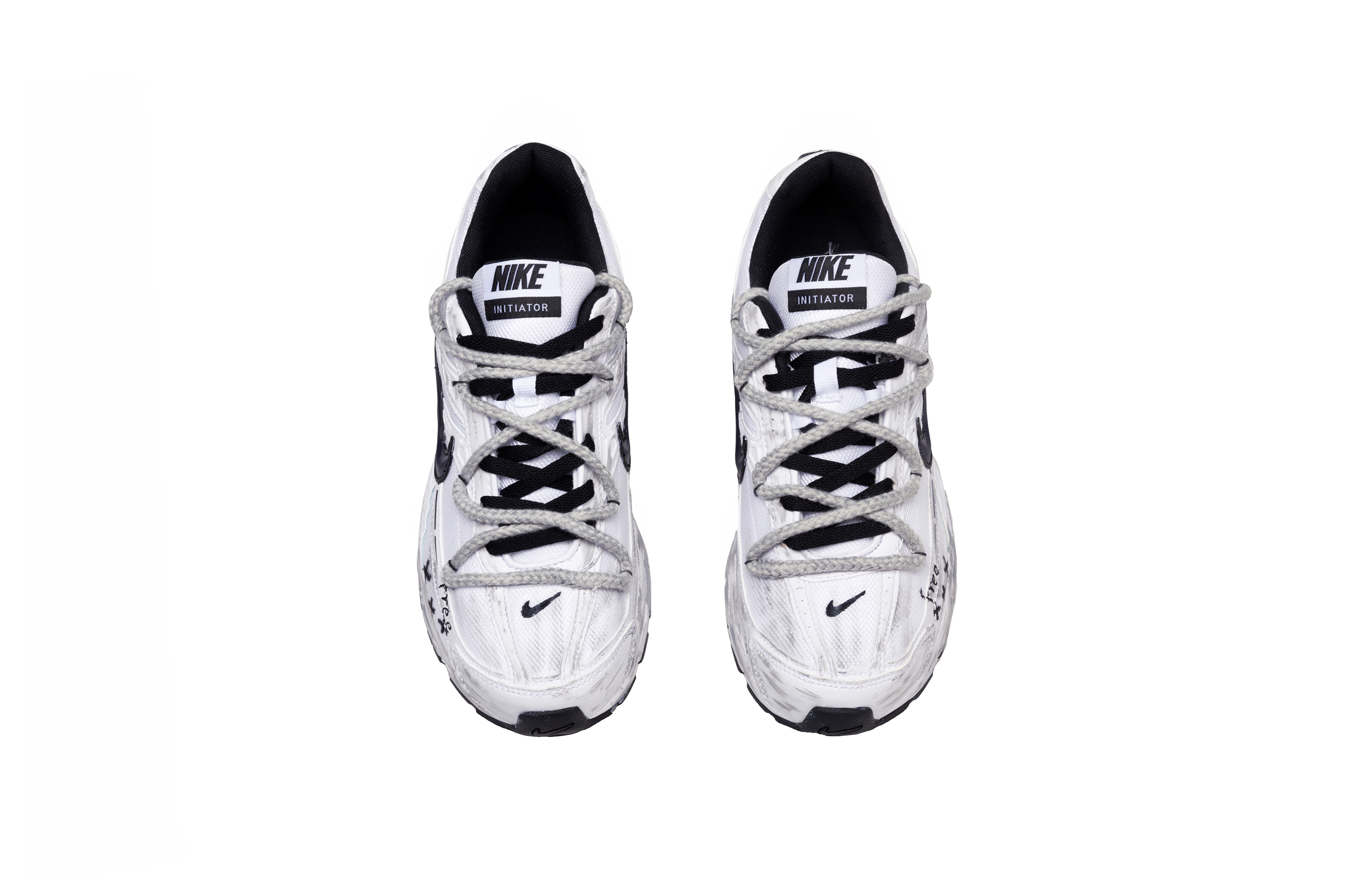 Nike Initiator Slip Resistant Low top Running Shoes Men’s White Gray