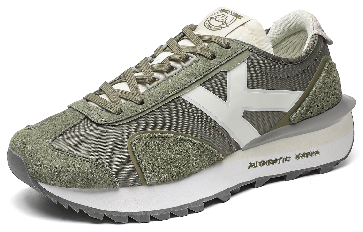 Kappa Slip Resistant Abrasion Resistant Low top Running Shoes Unisex Green White
