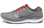 Saucony Guide 13 Mesh Slip Resistant Support Lightweight Low top Casual Running Shoes Men's Gray Red