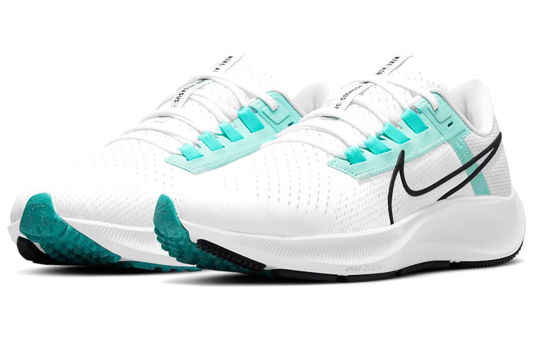 Женские кроссовки Nike Pegasus 38 (бело-зелено-черные) — Белый / зелёный / чёрный — фото 3