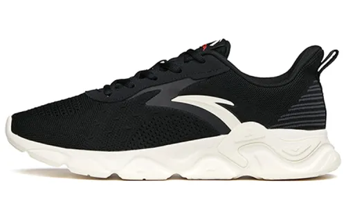Anta Running Collection Breathable Lightweight Wear-Resistant Slip-Resistant Low-Top Running Shoes Men's Black White