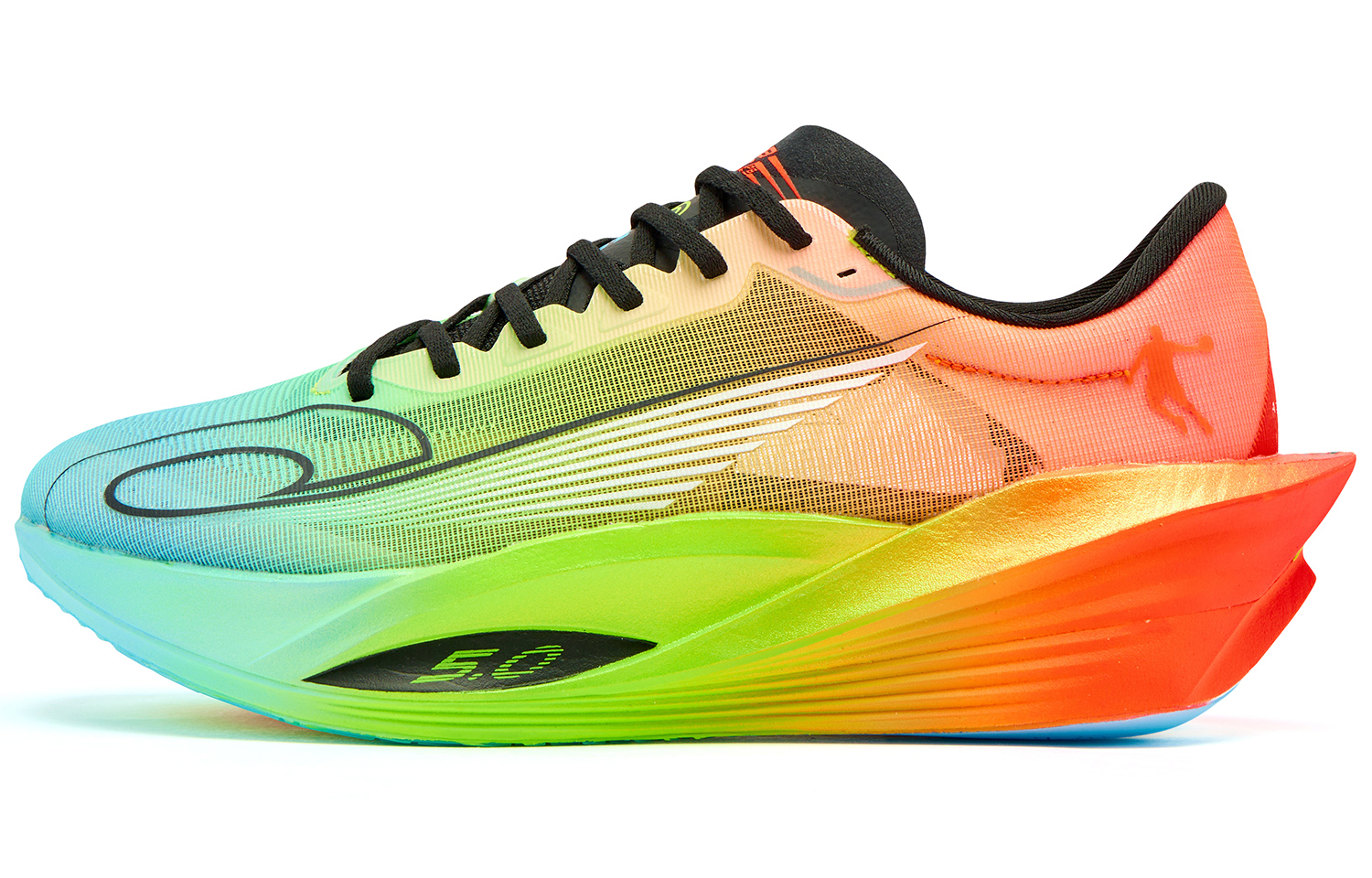 Jordan Flying Shadow PB5.0 Weather Storm, Silk Upper Sports, Low Top, Silk PRO Carbon Plate Technology, Marathon Training, Long-distance Running, Sprinting, Physical Test, and Physical Test, Racing Running Shoes, Men's, Orange, Green, and Blue