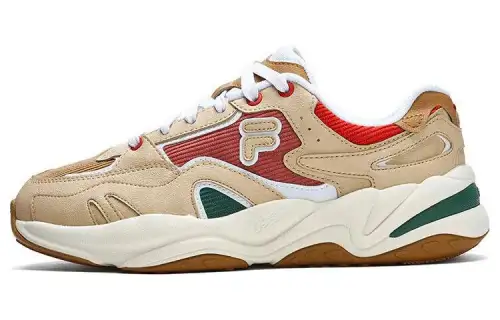 FILA FUSION Flash Synthetic Leather Low top Running Shoes Women's Wheat Bran