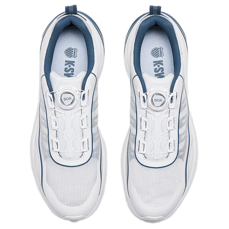 K·SWISS Slip Resistant Abrasion Resistant Low top Running Shoes Unisex White Blue