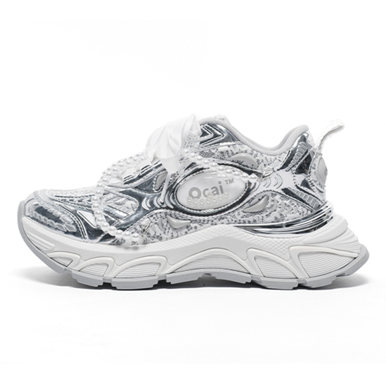 Ocai Runtech3.0 Lightweight Low top Casual Running Shoes Unisex Bridal Silver