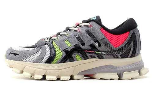 Li Ning Paris Fashion Week Runway Collection, Furious Rider ACE Low top Running Shoes Women's Coal Dust Gray