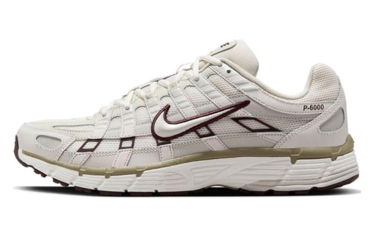 Nike P-6000 Comfortable and sporty cowhide, synthetic leather, wear-resistant, breathable and lightweight, low-top casual urban commuting running shoes, same style for men and women, off-white brown green