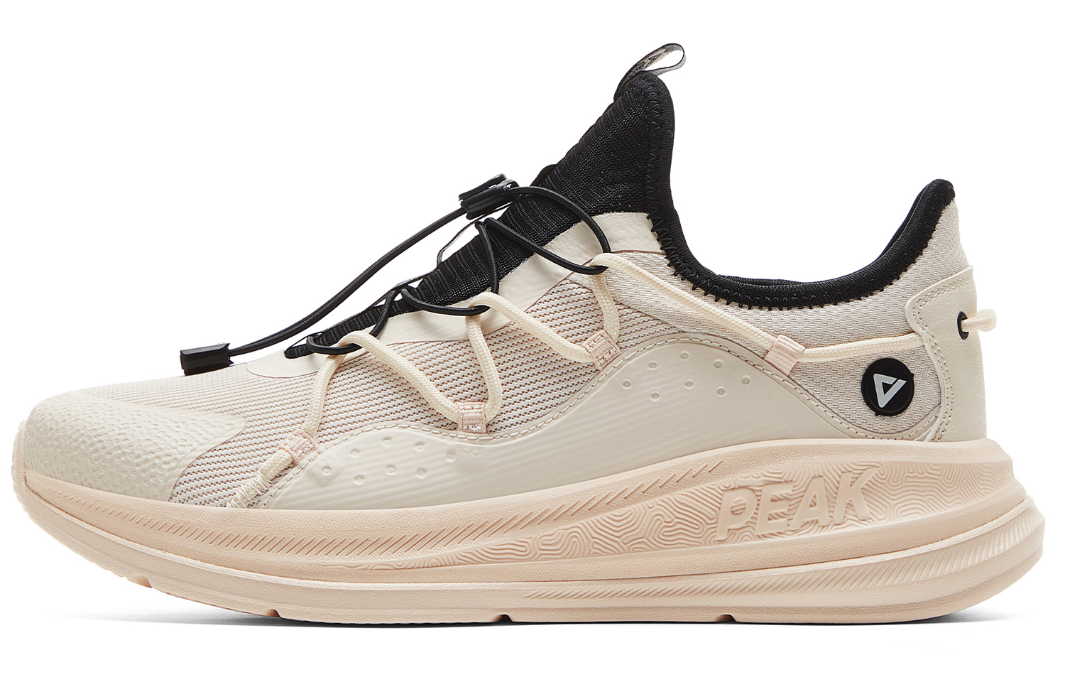 PEAK Breathable Abrasion Resistant Low top Casual Running Shoes Men’s Beige White Black