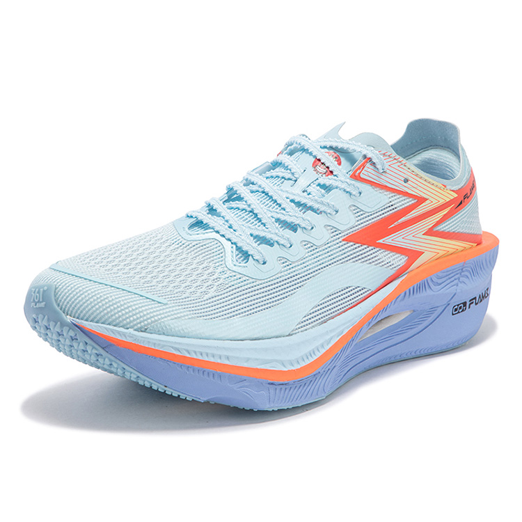361° Flame 3 Low top Full Length Carbon Plate Marathon Racing Running Shoes Unisex Blue Orange