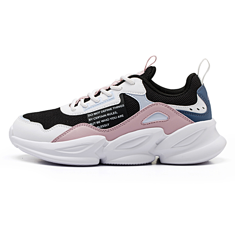 QIAODAN Slip Resistant, Abrasion Resistant, Breathable Low top Running Shoes Women’s Black Jordan White