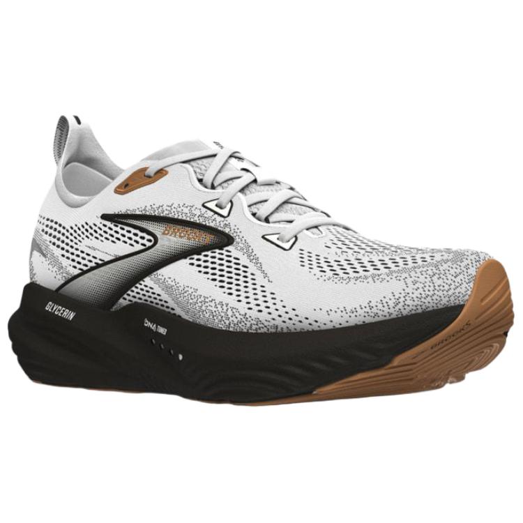 Brooks Glycerin 22 Slip Resistant Abrasion Resistant Low top Casual Running Shoes Men’s White Gray