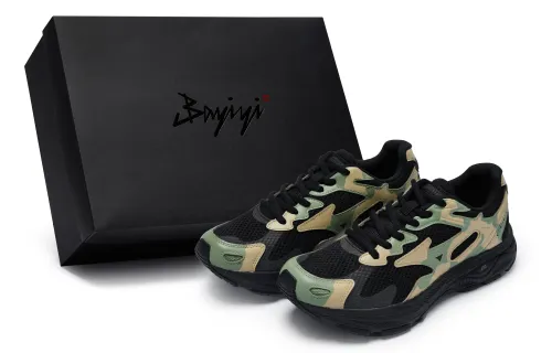 Mizuno Racer S Abrasion Resistant Abrasion Resistant Low top Running Shoes Unisex Black Camouflage