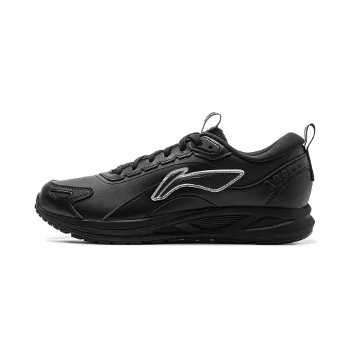 Li Ning Slip Resistant Abrasion Resistant Slip Resistant Abrasion Resistant Low top Casual Running Shoes Men's Black