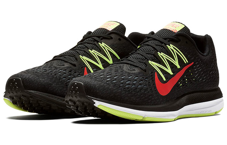 Мужские кроссовки Nike Zoom Winflo 5 (черный / красный / зеленый) — Чёрный / красный / зелёный — фото 3
