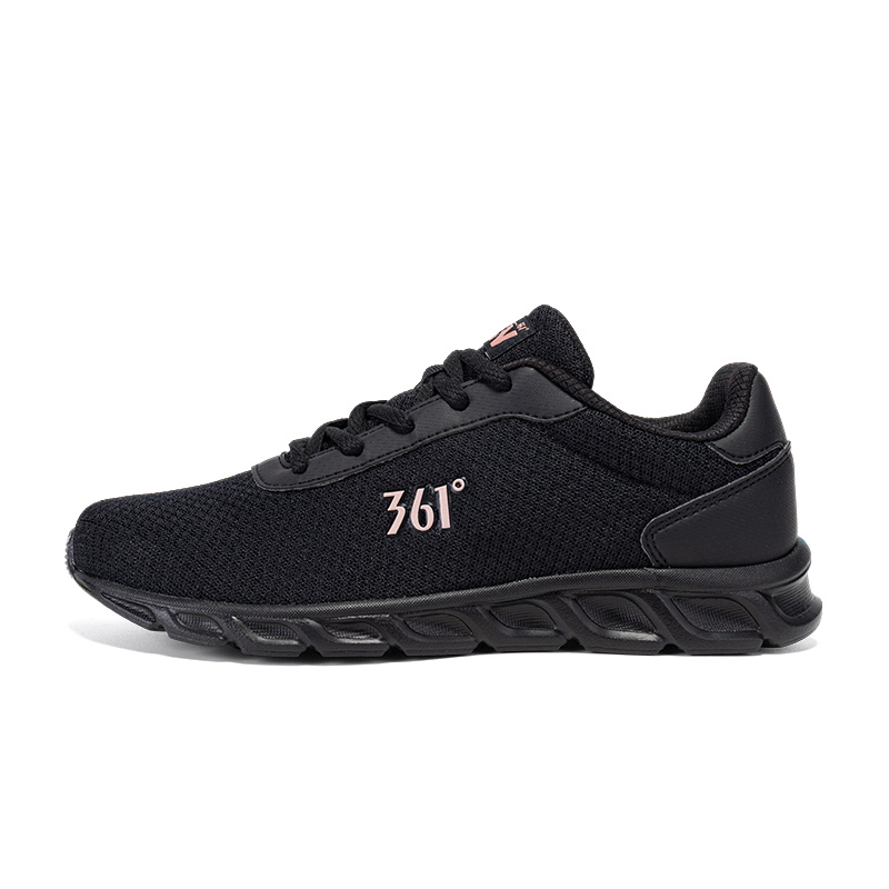 361° Comfortable And Trendy Cushioning Abrasion Resistant Low top Casual Running Shoes Women’s Black Rose Gold