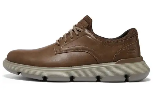 Skechers Leather Casual Shoes 'Brown'