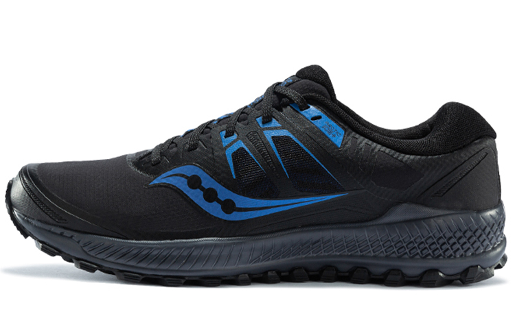 Saucony Fabric Cushioning Abrasion Resistant Breathable Support Low top Running Shoes Men’s Black Blue
