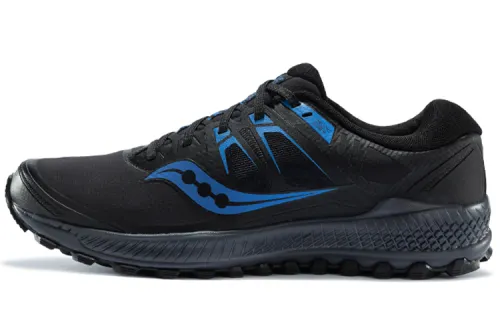 Saucony Fabric Cushioning Abrasion Resistant Breathable Support Low top Running Shoes Men's Black Blue