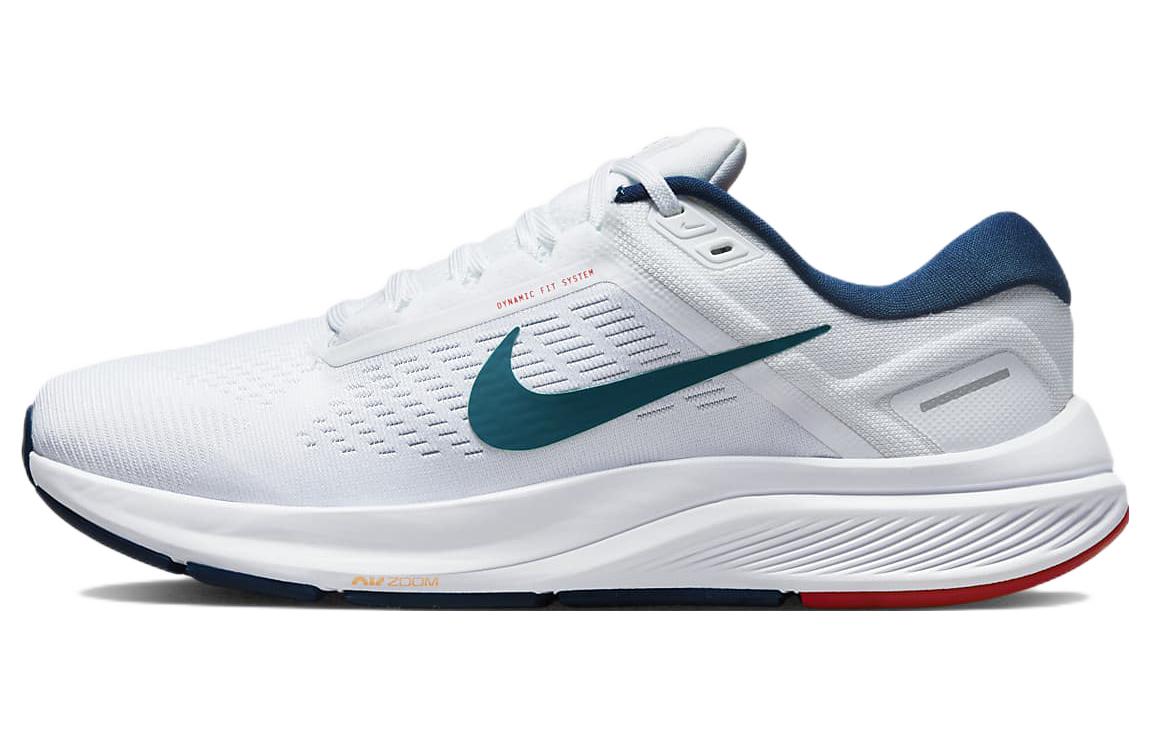 Nike Zoom Structure 24 Comfortable Fabric Wear-Resistant Low-top Air Cushion Casual Running Shoes Men's White Blue