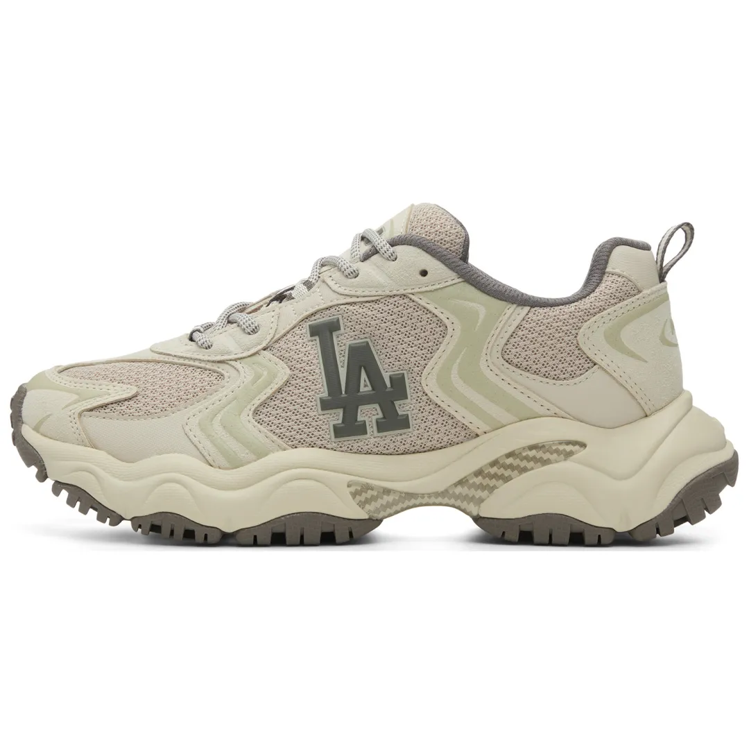 MLB Los Angeles Dodgers Textile, Synthetic Leather Breathable Lightweight Height Increasing Low top Chunky Sneakers