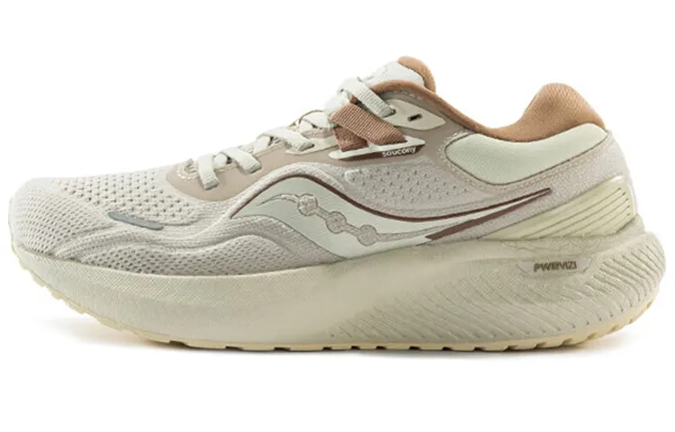 Saucony Surge 1 Fabric Cushioning Slip Resistant Abrasion Resistant Rebound Low top Running Shoes Women's Beige Khaki