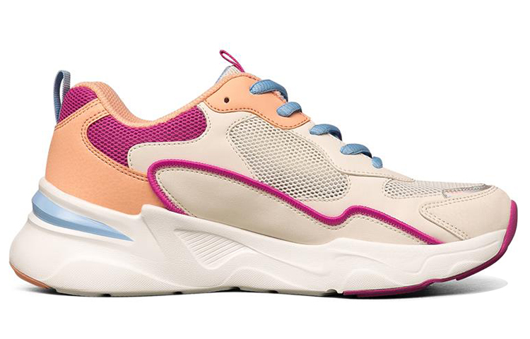 Skechers BOBS BAMINA Comfortable Textile, Artificial Leather Low top Running Shoes Women’s Beige Pink White