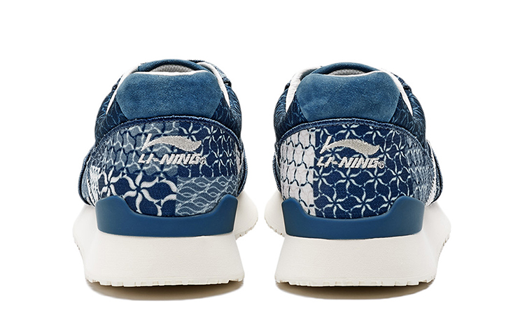 LI NING 1990 Cushioning Slip Resistant Abrasion Resistant Low top Running Shoes Men’s Strait Blue