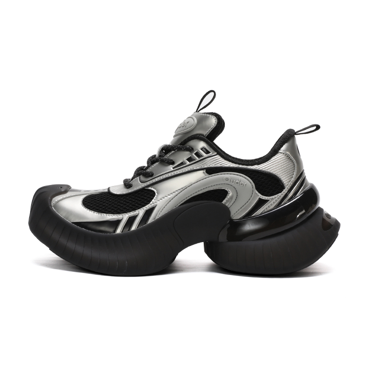 Ouder Slip Resistant, Abrasion Resistant, Breathable Low top Casual Running Shoes Unisex Black Silver
