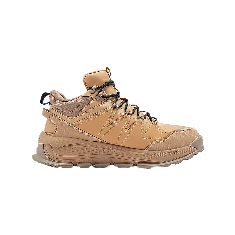 QIAODAN Lightweight Abrasion Resistant Lightweight Abrasion Resistant High top Outdoor Shoes Men’s Tobacco