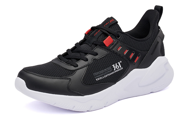361° Cushioning Slip Resistant Abrasion Resistant Breathable Lightweight Low top Running Shoes Men’s Black Red