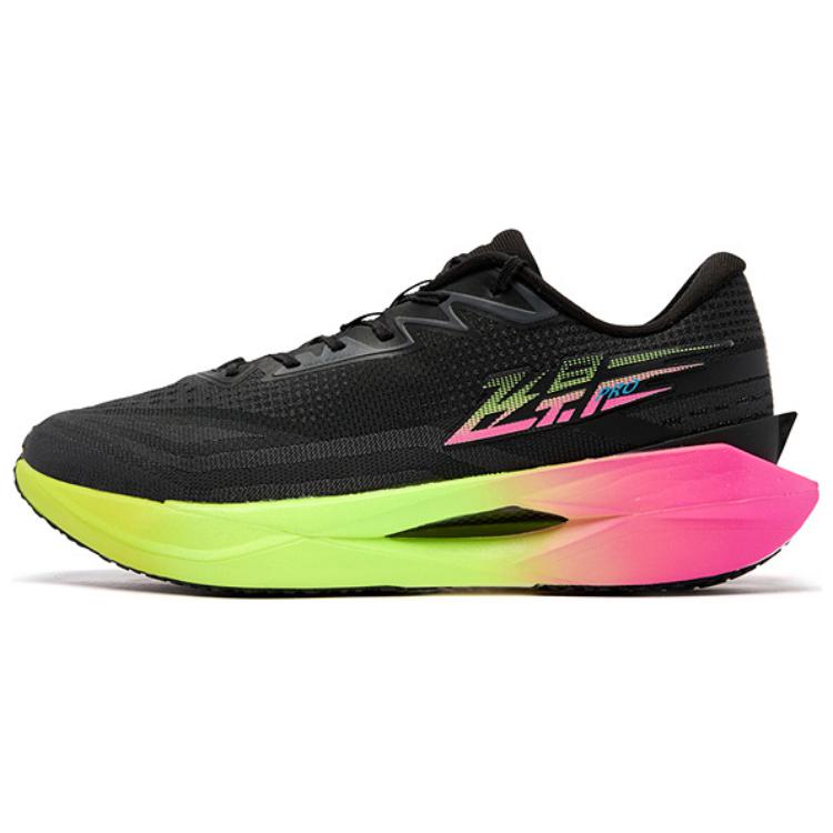 QIAODAN Flying Shadow PRO Slip Resistant Abrasion Resistant Low top Carbon Plate Running Shoes Men’s Black Green Pink