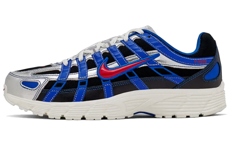 Nike P-6000 Comfortable and versatile shock-absorbing and non-slip low-top casual running shoes for men and women, black and blue