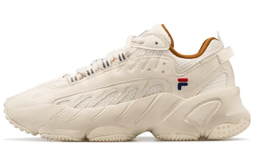 FILA FUSION Fiole Fashion Brand ADE Retro Mesh Rubber Shock Absorbing and Wear-resistant Low Top Casual Running Shoes Women's Foam White