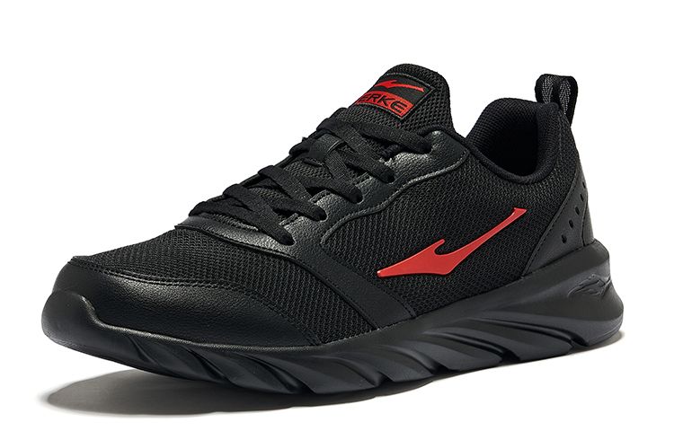 Erke Abrasion Resistant Breathable Abrasion Resistant Breathable Low top Running Shoes Men’s Jet Black Red