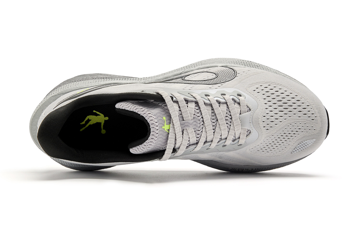 QIAODAN Steering 600 Running Shoes Men’s Low Top Snow Gray Black