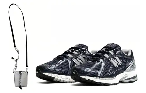 New Balance NB 1906R Mesh, Leather Low top Running Shoes Unisex Navy Blue Shoe Bag Set