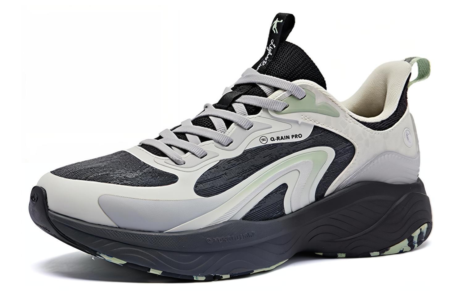 QIAODAN Iridescent 4.0 Slip Resistant Cushioning Low top Running Shoes Women’s Black Gray