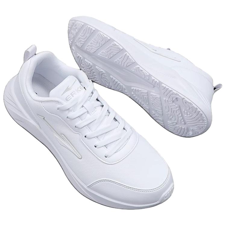 Erke Cushioning, Wear Resistant Low top Running Shoes Men’s White
