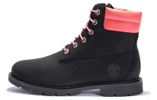 Timberland Linden Woods 6 Inch Waterproof Boots 'Black Nubuck With Pink' Women's