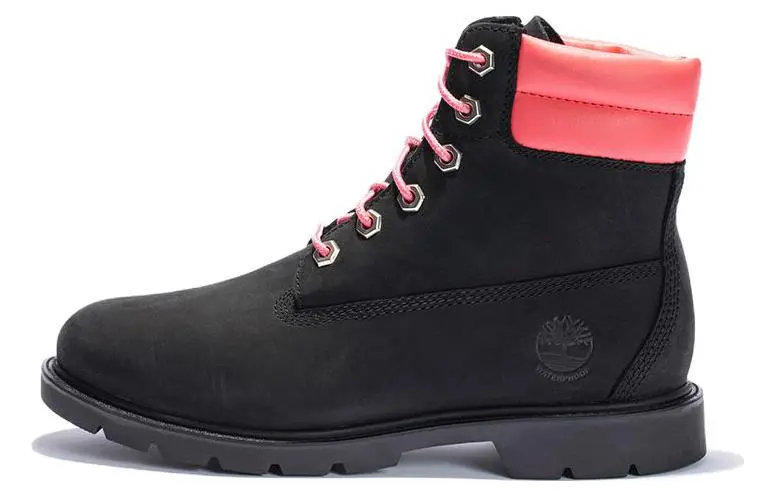 Timberland Linden Woods 6 Inch Waterproof Boots 'Black Nubuck With Pink' Women's