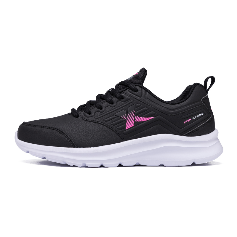 XTEP Fabric Cushioning Slip Resistant Abrasion Resistant Breathable Low top Casual Running Shoes Women’s Black