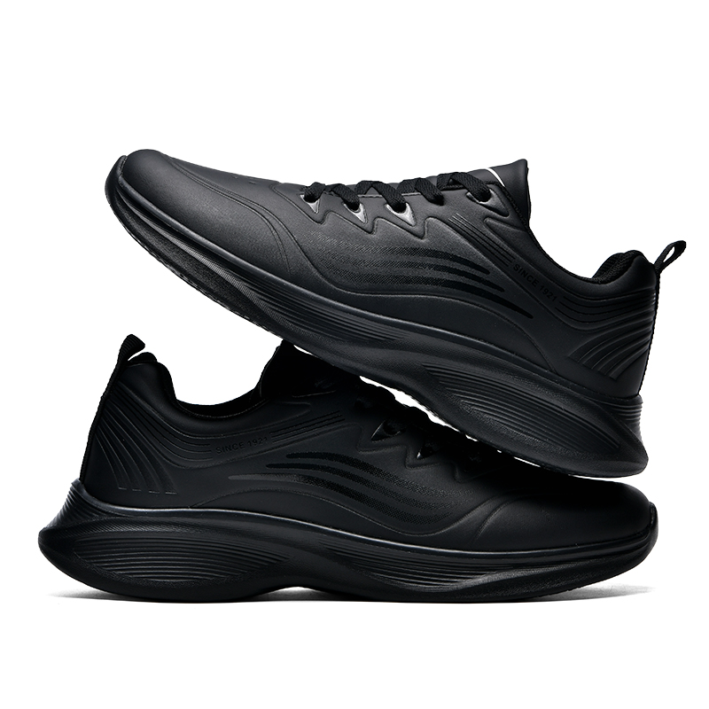 Binary Cushioning Slip Resistant Lightweight Rebound Low top Running Shoes Men’s Black