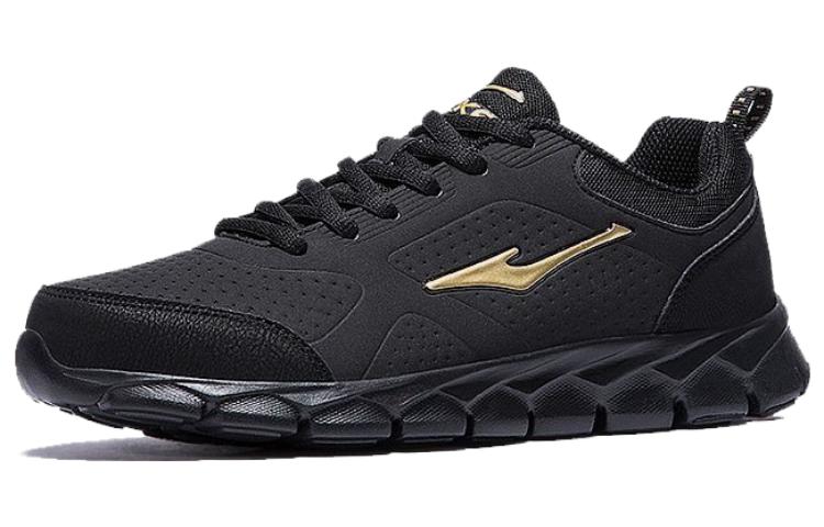 Erke Abrasion Resistant Low top Casual Running Shoes Men’s Black Gold