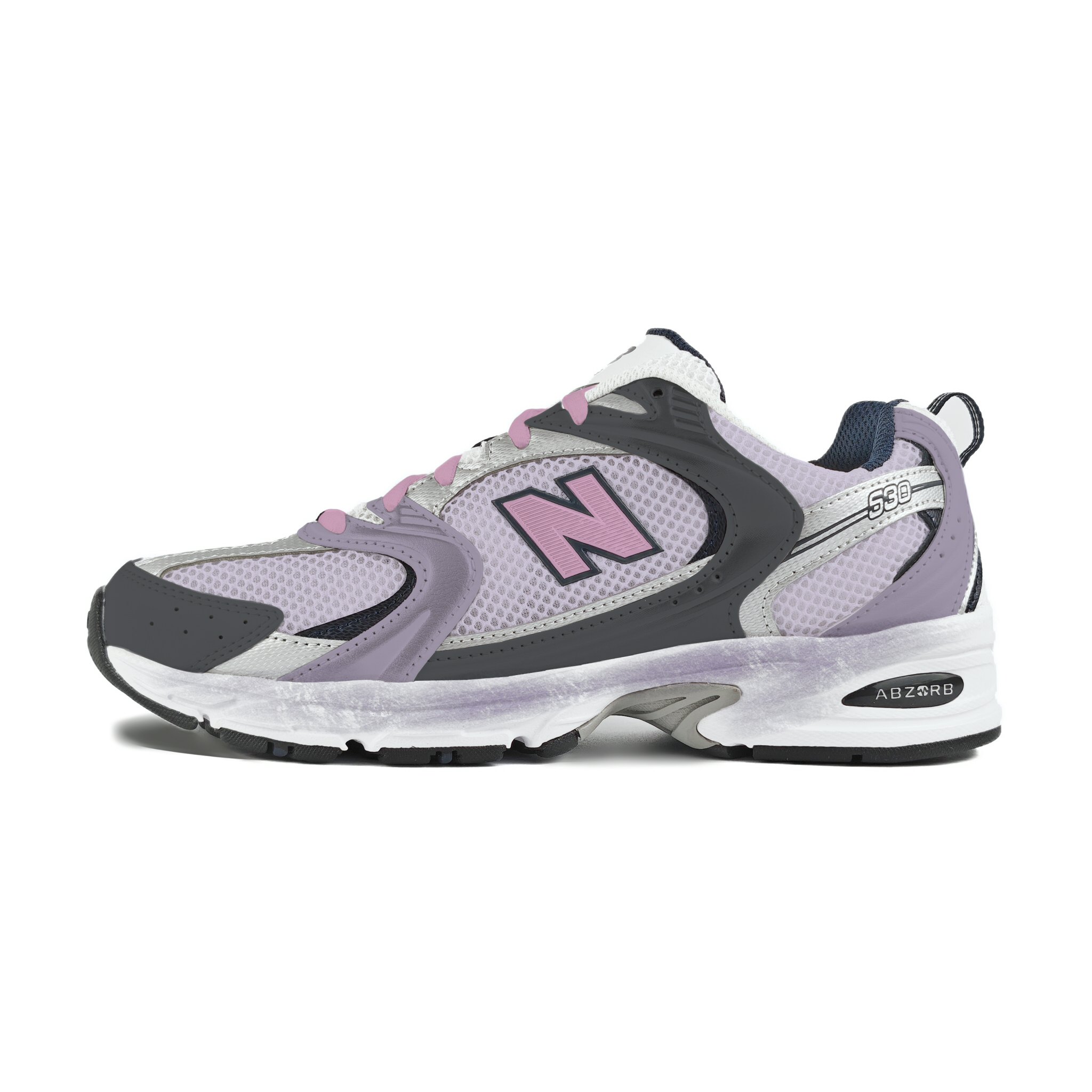 New Balance NB 530 Mesh, Textile, Artificial Leather Abrasion Resistant Low top Running Shoes Unisex Gray Purple