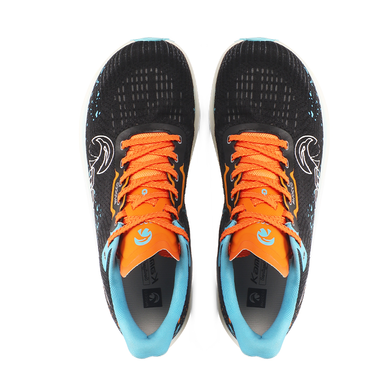 AVOCCO Gragle Mesh Cushioning Slip Resistant Abrasion Resistant Breathable Low top Running Shoes Unisex Lava Black