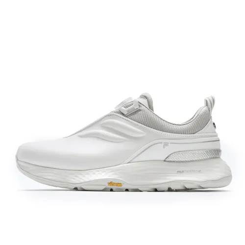 FILA Abrasion Resistant Support Low top Golf Shoes Men's Bright White/Silverware Gray