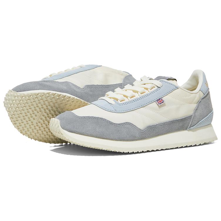 Norman Walsh Leather, Nylon Cushioning Abrasion Resistant Lightweight Low top Running Shoes Unisex Beige Gray