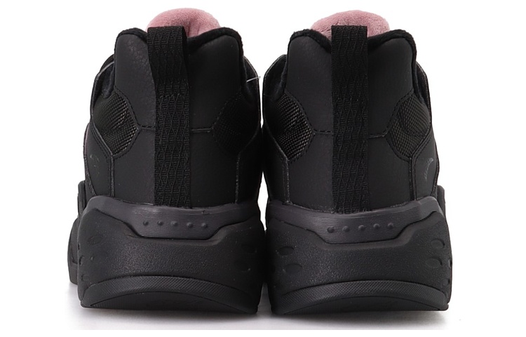 Anta Leather Upper, Casual, Fleece Lined Breathable Low top Running Shoes Women’s Black Purple